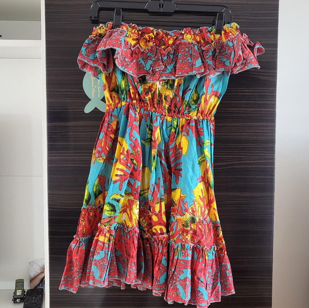 Antica santoria strapless dress